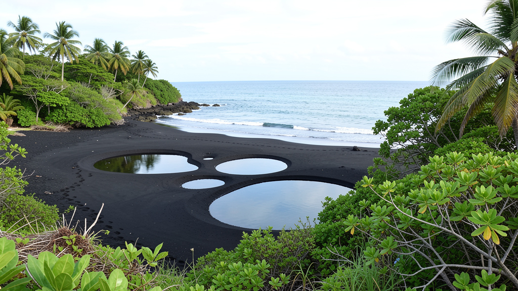 guadeloupe-plage-roseau-plage-peu-fréquentée