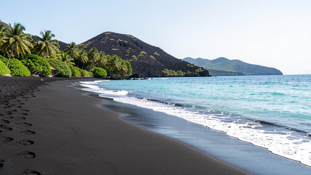 Plages de sable noir en Guadeloupe : Une beauté unique au cœur des Caraïbes